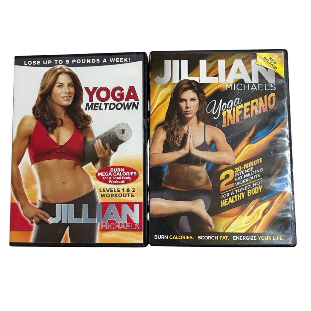 Jillian Michaels Yoga Inferno & Yoga Meltdown Lot Of 2 Workout Videos DVD’s